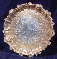 Lot 136 - A mid Victorian silver card waiter, having a...