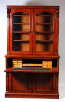Lot 594 - A Victorian mahogany secretaire bookcase, the...