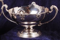 Lot 129 - A modern silver twin handled pedestal fruit...