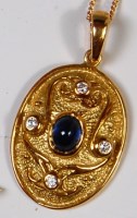 Lot 224 - A modern 18ct gold sapphire and diamond set...