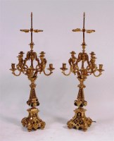 Lot 698 - A large pair of Louis XIV style gilt metal...