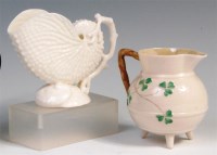 Lot 456 - A Belleek Nautilus cream jug, first period,...
