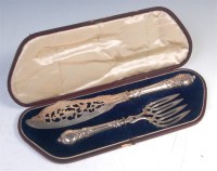 Lot 472 - A cased pair of mid Victorian silver fish...