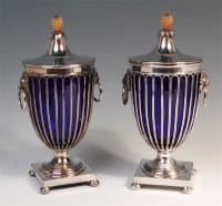 Lot 478 - A pair of circa 1900 silver plated pedestal...