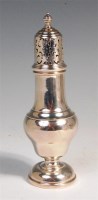 Lot 489 - A silver pedestal lighthouse sugar caster,...