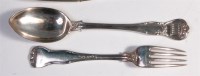 Lot 503 - A set of six William IV silver table forks and...
