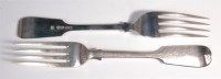 Lot 505 - A set of ten mid Victorian silver table forks,...