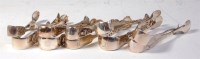 Lot 516 - Ten various pairs of silver sugar bows,...
