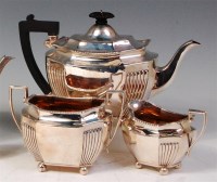 Lot 518 - A late Victorian silver three piece teaset,...
