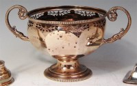Lot 521 - A George V silver twin handled pedestal bowl,...
