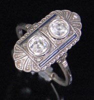 Lot 537 - An Art Deco white metal ladies cocktail ring,...