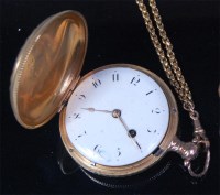 Lot 550 - A late Georgian 18ct gold cased gents full...