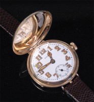 Lot 552 - A Rolex 9ct gold cased WWI officers full...