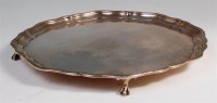 Lot 485 - An Edwardian silver salver, having a raised...
