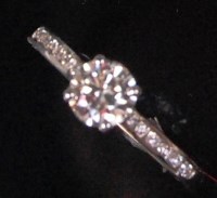 Lot 573 - A contemporary 18ct white gold ladies diamond...