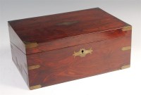 Lot 640 - A 19th century rosewood and brass bound fitted...