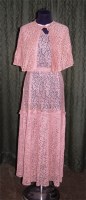 Lot 585 - A 1920s ladies pink lace evening dress, with...