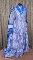Lot 599 - An 1870s blue silk ladies bridal dress, in two...