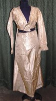 Lot 618 - A Regency golden silk day-dress, hand-worked...