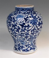 Lot 714 - A Chinese Kangxi vase, of shouldered baluster...
