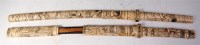 Lot 726 - A pair of Japanese ivory Wakizashi (swords),...