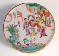 Lot 730 - A Chinese famille verte trinket box and cover,...