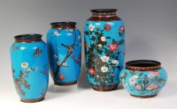 Lot 735 - A pair of late 19th century Japanese cloisonné...