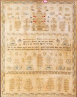Lot 652 - A 19th century needlework verse and picture...