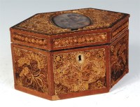 Lot 663 - A George III paper-scrollwork tea caddy, of...