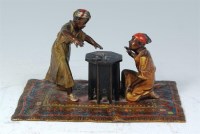 Lot 675 - A circa 1900 Austrian cold-painted bronze, in...