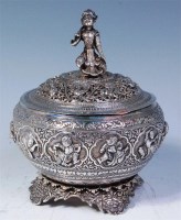 Lot 743 - A circa 1900 Indian silver pot pourri bowl and...