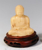 Lot 748 - A Japanese Meiji period ivory Buddha, in...