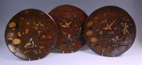 Lot 708 - A set of three Japanese Meiji period bronze...