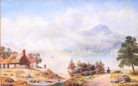Lot 780 - W Williams - Extensive landscape with figures...