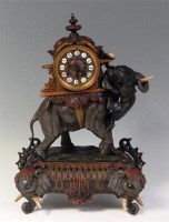 Lot 818 - A late 19th century French cast metal elephant...