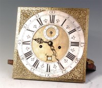 Lot 825 - A George III longcase clock dial and movement,...