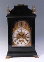 Lot 830 - A George III ebonised bracket clock, by...