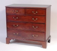Lot 864 - A George III mahogany squarefront chest,...