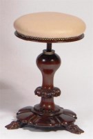 Lot 872 - A William IV rosewood revolving music stool,...