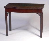 Lot 874 - A George III mahogany serpentine front card...