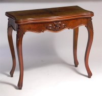 Lot 875 - A mid 19th century French figured walnut card...