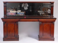Lot 901 - A William IV mahogany mirrorback twin pedestal...