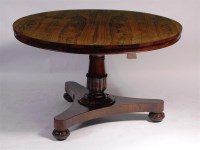 Lot 902 - A William IV rosewood pedestal breakfast table,...