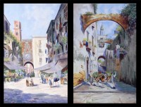 Lot 770 - Gianni - Italian street scenes, pair...