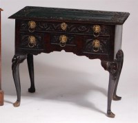 Lot 924 - A George III and later carved oak lowboy,...