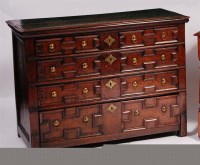 Lot 928 - A Jacobean influenced oak chest, having two...