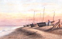 Lot 772 - Thomas Smythe - Fishing boats on Dunwich beach,...