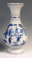Lot 738 - A Chinese export Kangxi style vase, of pear...