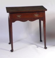 Lot 867 - An 18th century joined oak single drawer side...