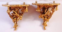 Lot 930 - A pair of 19th century giltwood and gesso wall...